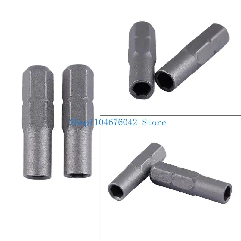 652F 2Pcs Drive Adapters for 4mm Bits Socket and 6.35mm 1/4