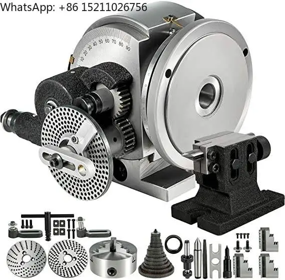 BS-0 Semi Universal Precision Milling Machine Dividing Head Set 4 Inch Height 5 Inch 3-Jaw Self-Centering Lathe Chuck Steel