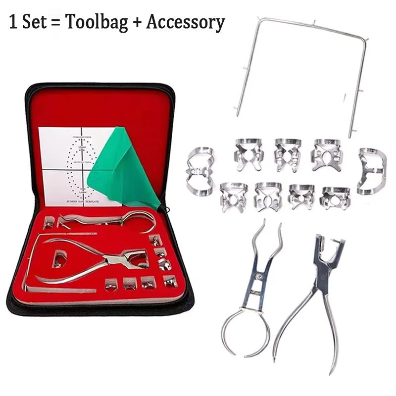 

Dental Dam Hole Puncher Set Rubber Dam Sheet Perforator Kit With Bag Orthodontic Dam Clip Dentist Tools Dentistry Products