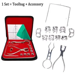 Dental Dam Hole Puncher Set Rubber Dam Sheet Perforator Kit With Bag Orthodontic Dam Clip Dentist Tools Dentistry Products