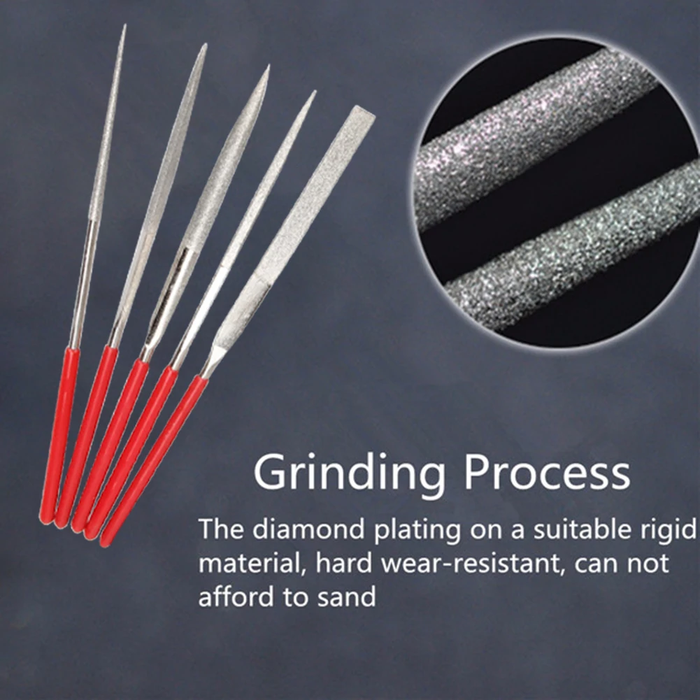 5pcs Wood Carving Needle File Craft Metal Glass Stone Engraving Polishing Tool