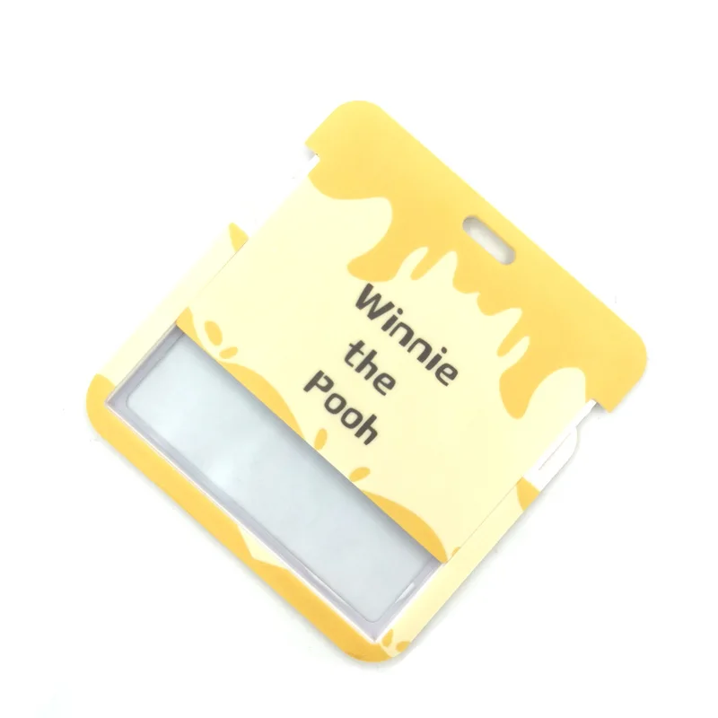 Winnie the Pooh Bear Cute Credit Card Cover Lanyard Bags Badge Reel Student Nurse Exhibition Name Badge Kids Key Ring