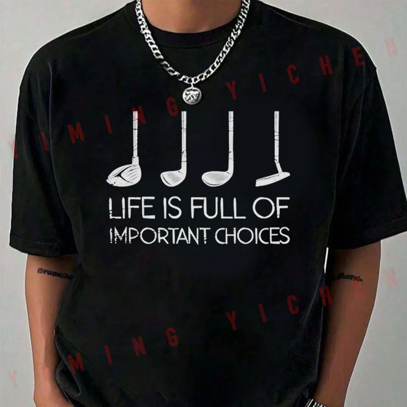 

Life Is Full Of Important Choices Print Motorcycle T-Shirt Men Hip Hop Streetwear Unisex Casual Fashionable Short Sleeve Tops
