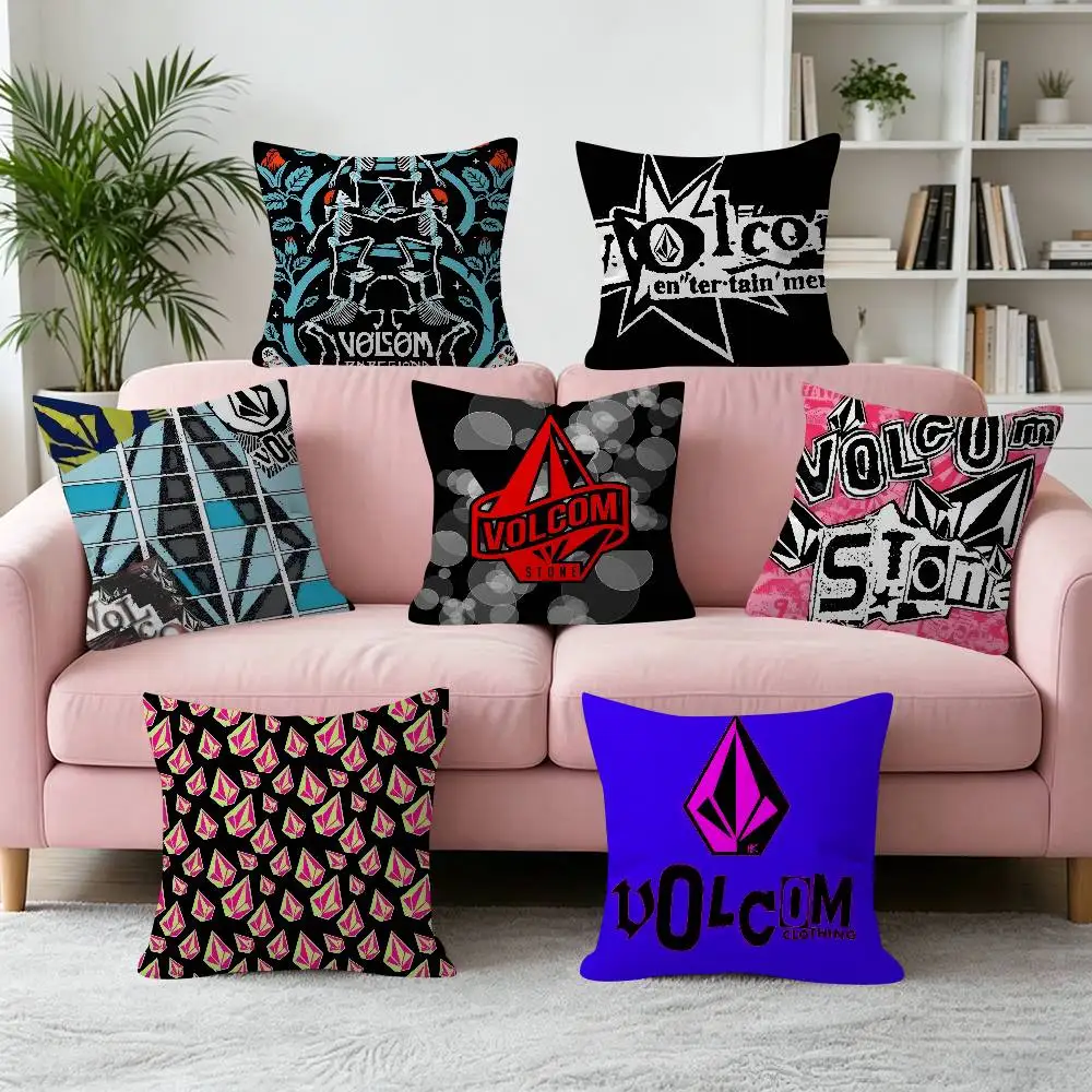 Fashion V-Volcom Cool  Decorative Polyester Throw Pillow Cover Square Suitable for Home Office Coffee Shop Decor