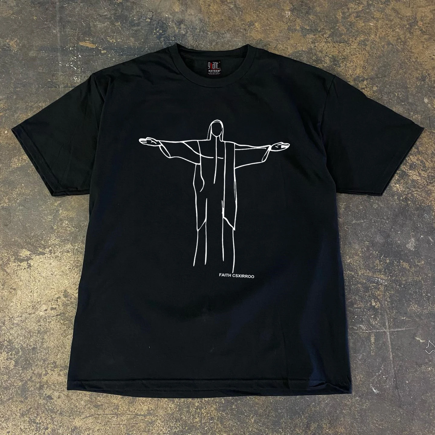 Pure Cotton 260g Heavyweight Short Sleeve T-Shirt Men's Loose Fit Half Sleeve Jesus Retro Style Versatile for Couples