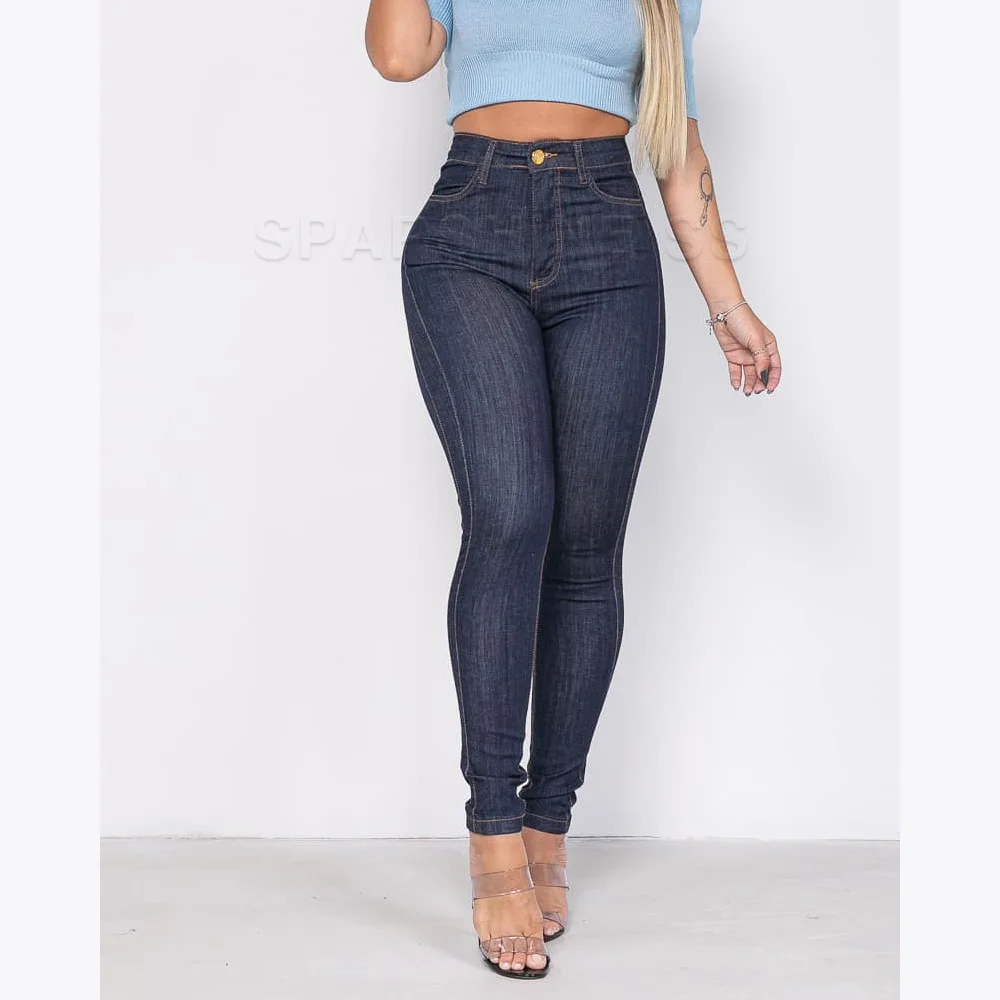 Women's Elastic Pencil Pants 2024 High Waisted Casual Trousers Slimming Streetwear Female Push Up Fashion Skinny Denim Jeans
