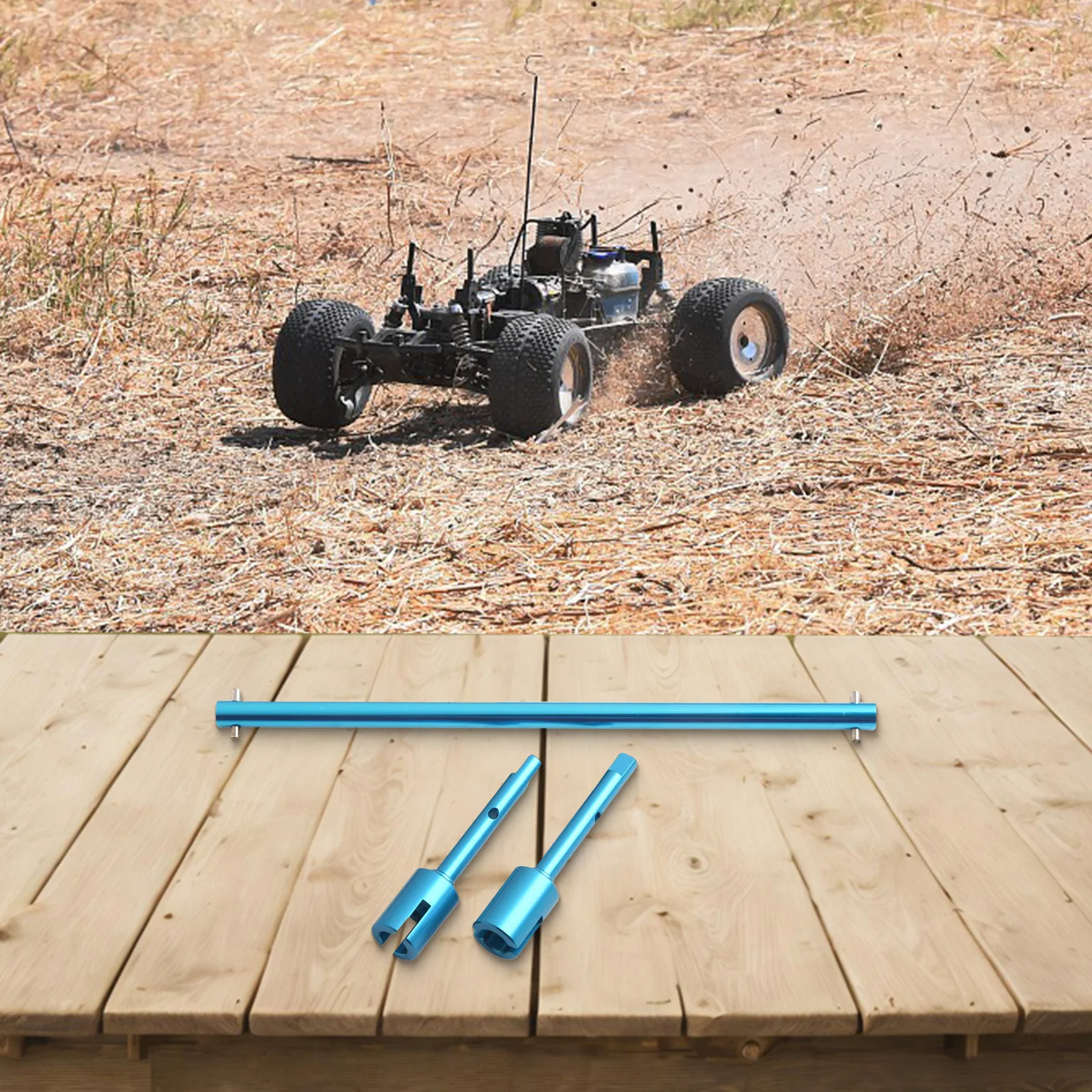 3pcs/ Set Aluminum Main Propeller Shaft With Drive Shaft Joint Cups Compatible With For Tamiya TT02 1/10 RC Car RC Model Vehicle
