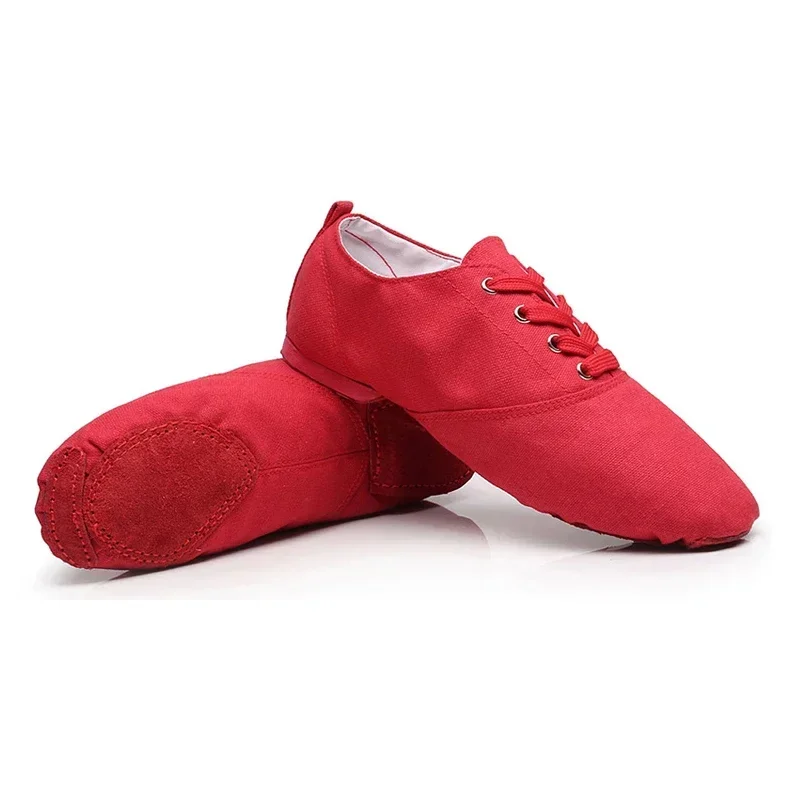 Scarpe da jazz per ragazze a 4 colori Scarpe da ballo per balletto fitness in tela Comode scarpe da ballo basse per bambini e adulti traspiranti