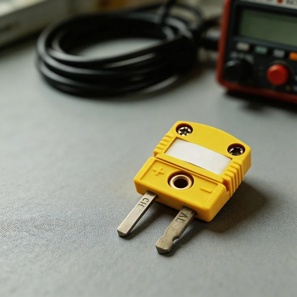 K-Type Thermocouple Socket Connector 20.6mm x 16.8mm Glass Fiber Nylon Housing Yellow Color 3 Piece Set for Precision Wiring