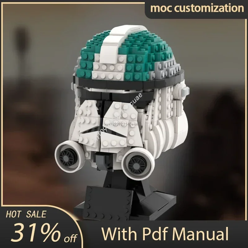 

Moc 670pcs Star Battle Captain Howzer Helmets Model Building Blocks Bricks Diy Education Assembly Toys for Kids Christmas Gifts