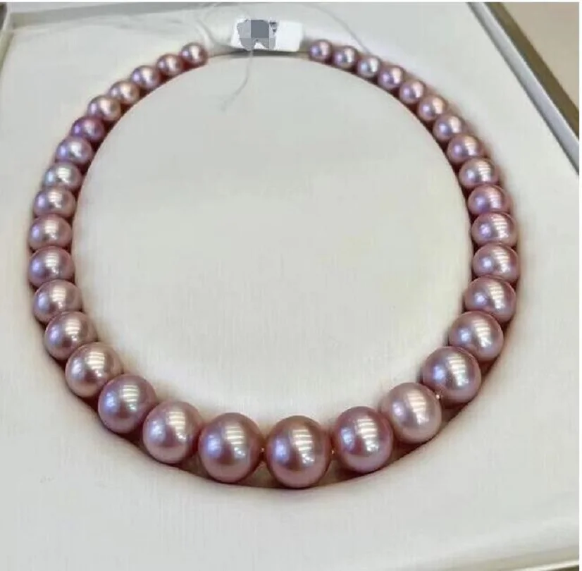 

18 inch AAAA Japanese Akoya 8-9mm purple pearl necklace with 14K gold buckle