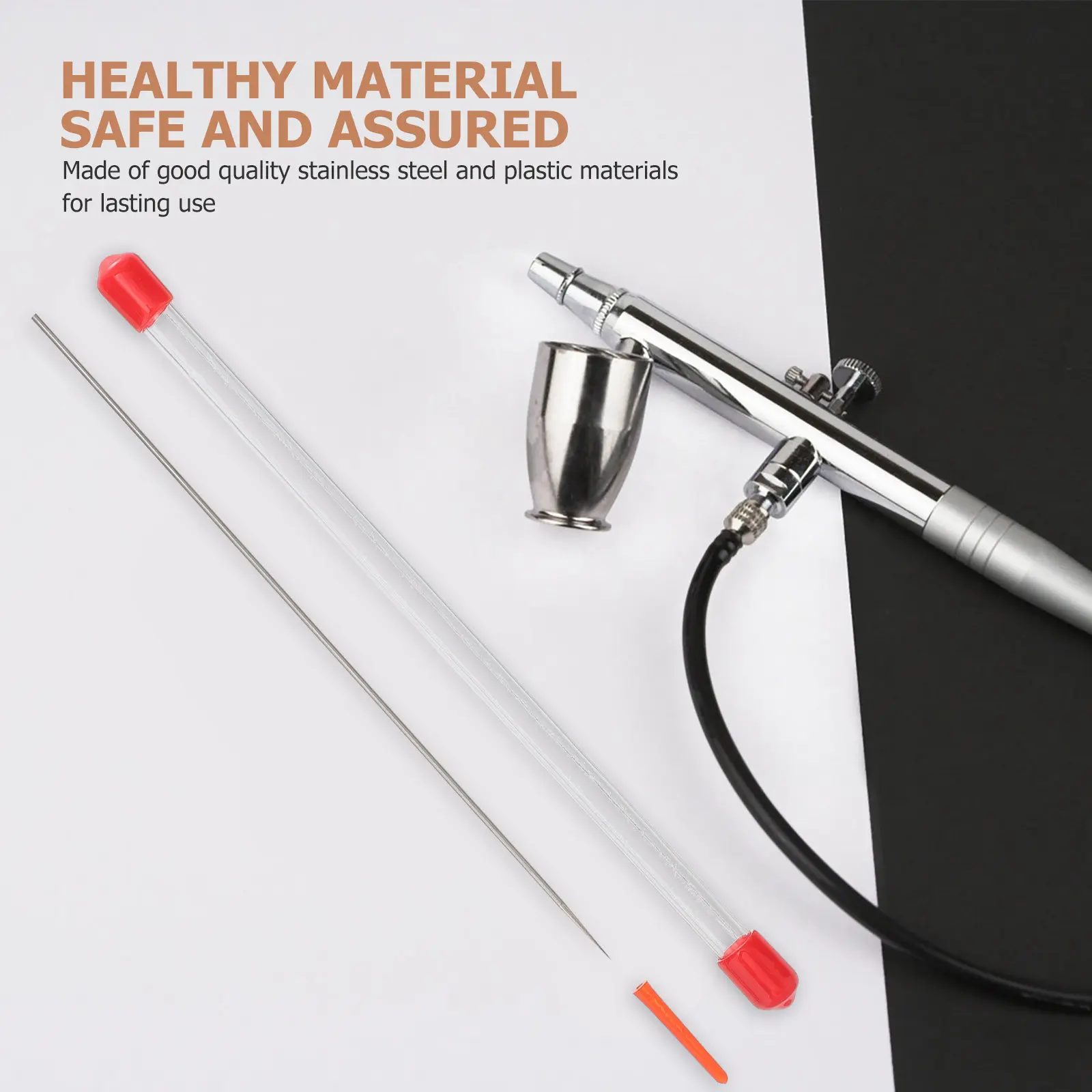 0.3mm Stainless Steel Airbrush Needles (5 pcs) for Fine Detail Spray Control & High-Precision Nozzle Replacement