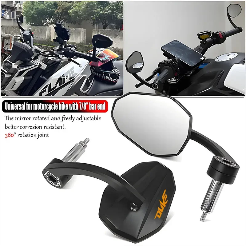 

Fit For DUKE390 DUKE790 DUKE 390 250 125 690 790 890 990 1050 1290 Motorcycle Bar End Mirror 7/8" 22mm Handlebar Rearview Mirror