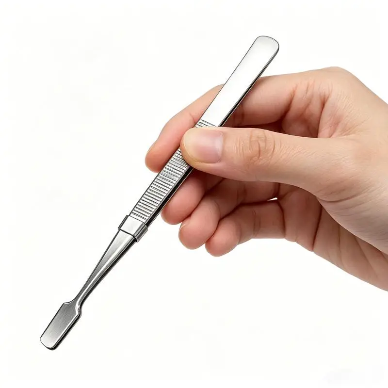 Flat Mouth Eyelashes Tweezers Straight Elbow Professional Eyebrow Pliers Lightweight Compact for Beauty Workshop