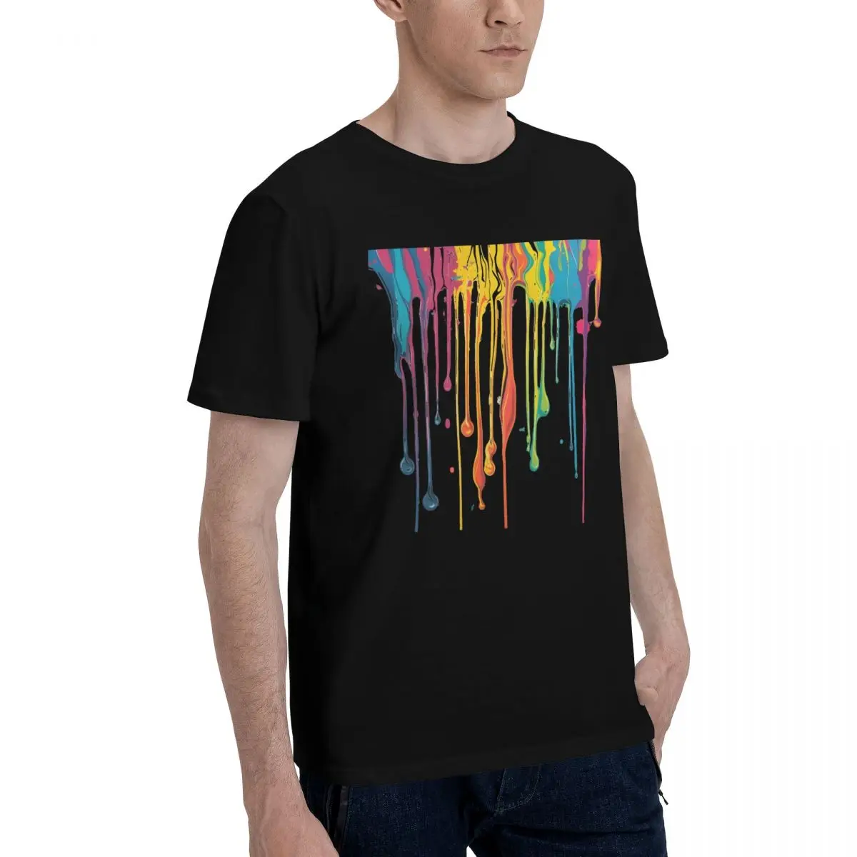 Colorful Drip Art Design Sports Title premium T-shirts High quality Activity competition Eur Size