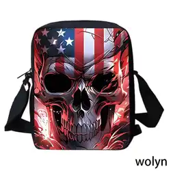 Rock Skull Prints School Shoulder Bags ,Cartoon School Crossbody Bags for Boys Girls ,Light Weight &Durable Kids Messenger Bags