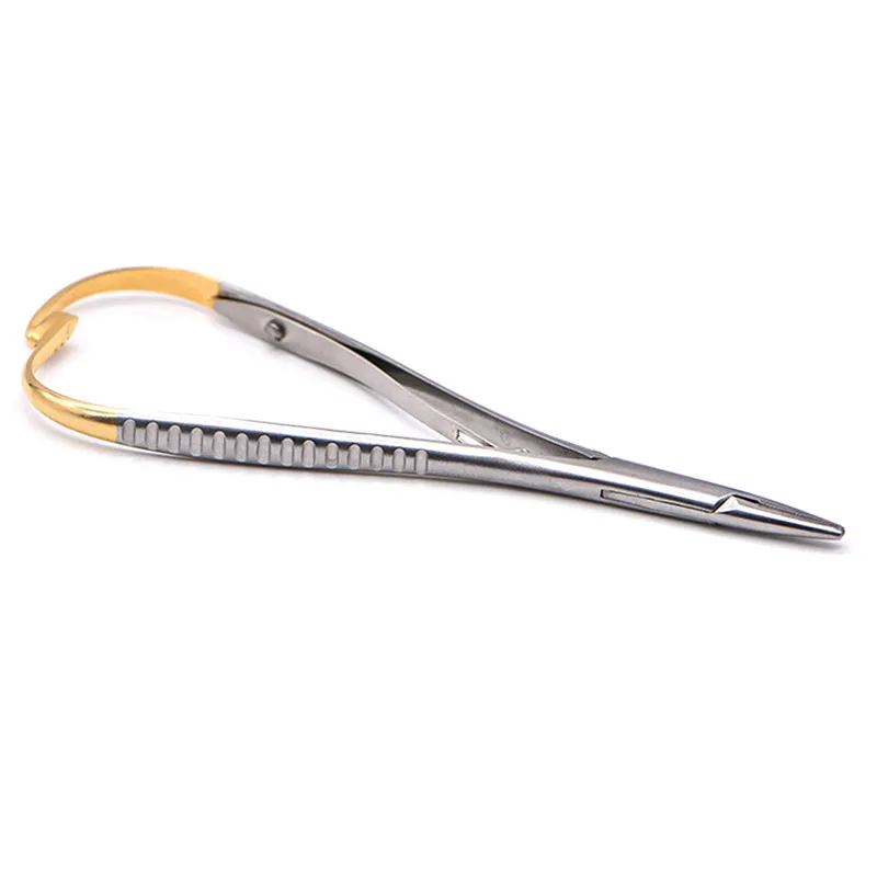 Pinzas de laboratorio de precisión de 14 cm, modelo TC, con punta de resorte y sistema de bloqueo, microabrazadera para trabajos técnicos de alta precisión.