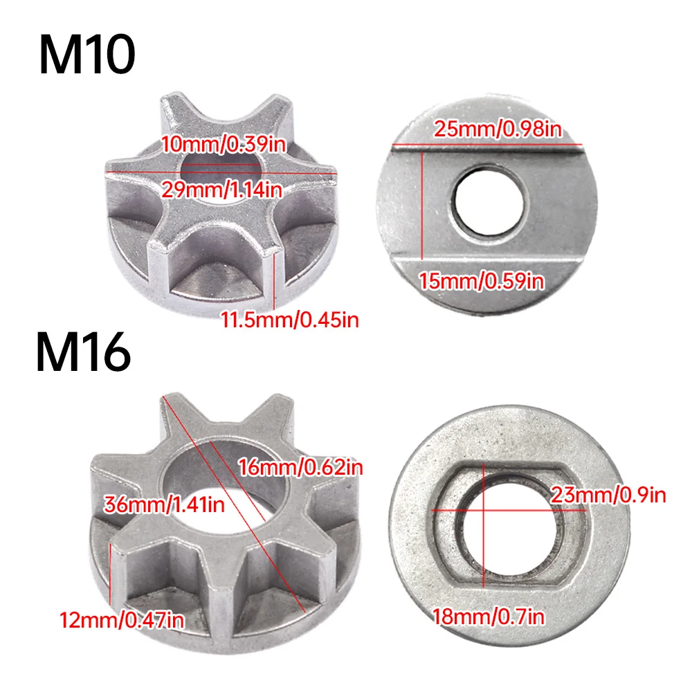 M10/M16 Chainsaw Gear Replacement  For 100/115/125/150/180 Angle Grinder Gear sawing Sprocket Chain Wheel Chainsaw Tool