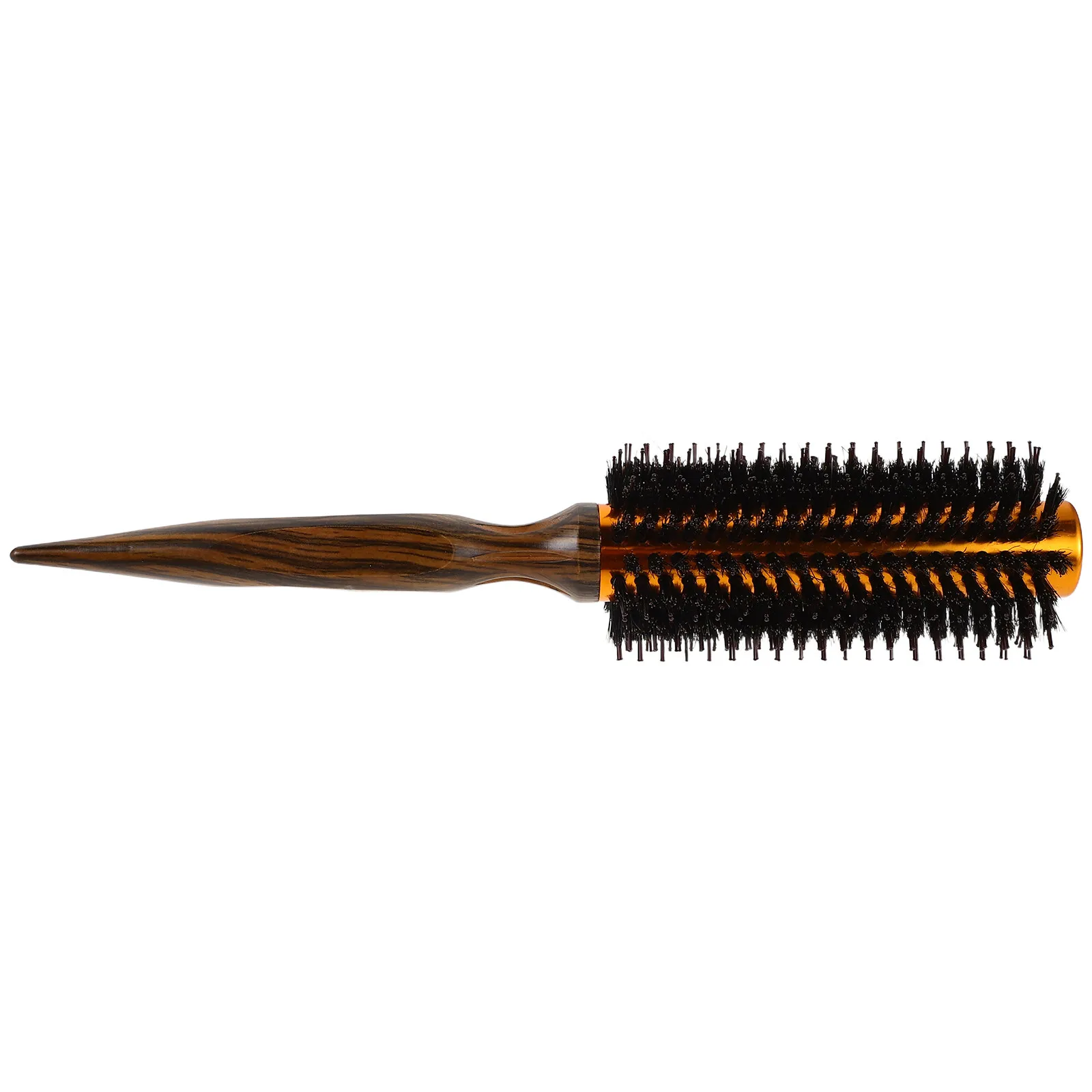 Boar Bristle Thermal Curling Brush Small Round Wooden Handle Heat Resistant Hair Styling Blow Drying Brush for Short Hair
