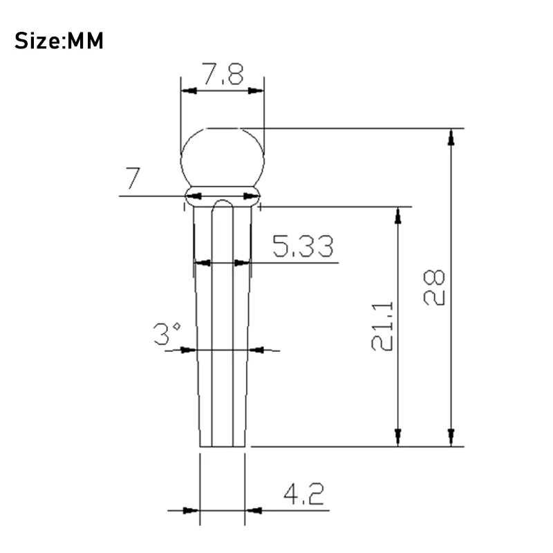 6 Teile/los Akustische Gitarre Brücke Knochen Ebenholz Palisander Pins Mit Abalone Dot Gitarre String Nägel Pin Ende Gitarre Teile Zubehör – Detail 7