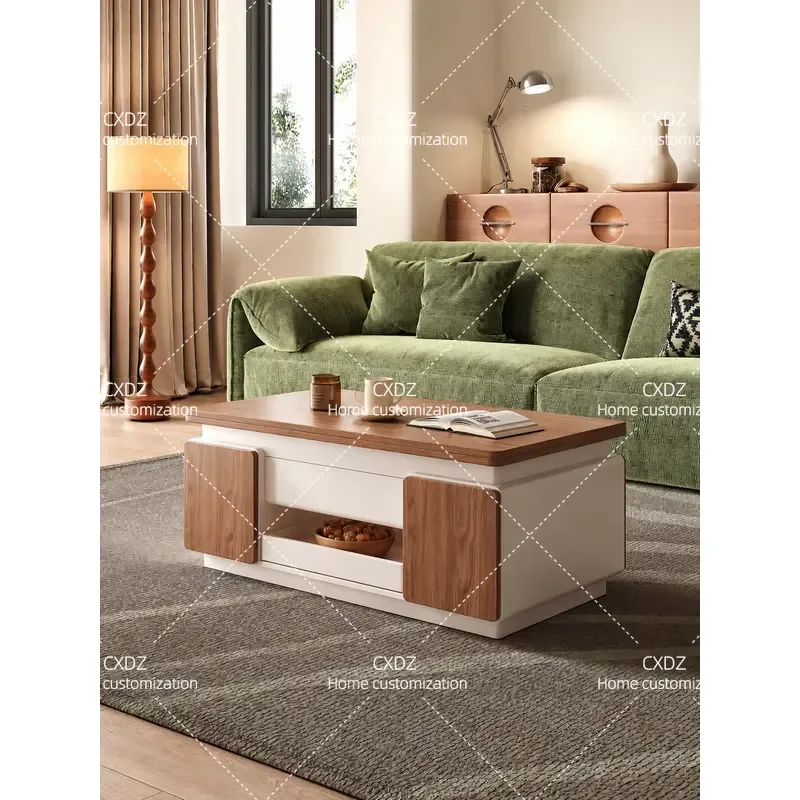 Quanmu Multi Functional Lifting Coffee Table Dining Table Integrated Dual Purpose With Stool Living Room Household Small