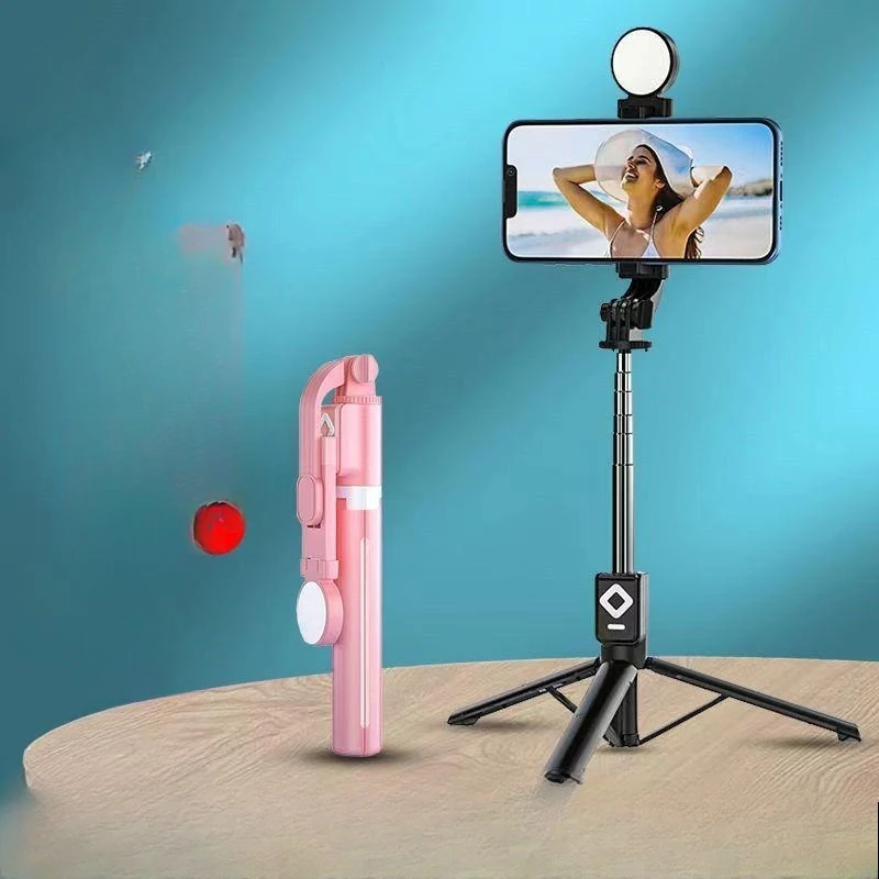Selfie stick reinforced tripod, charging Bluetooth remote control portable live broadcast mobile phone desktop holder