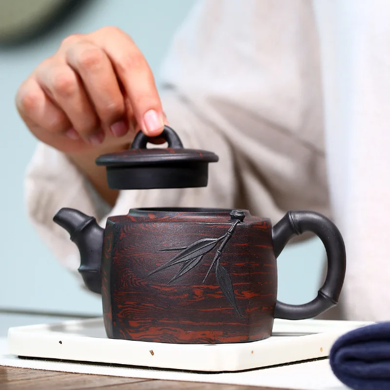 Yixing Original Ore Aged Old Purple Fully Handcrafted Clay By Famous Artisans Junzhu Teapot Direct From Manufacturer For
