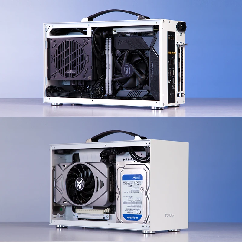 Imagem -06 - Pcooler I100 Pro Itx Mini Case Pequeno Mala de Alumínio Computador Portátil Htpc Desktop Estojo Vazio do pc do Chassi