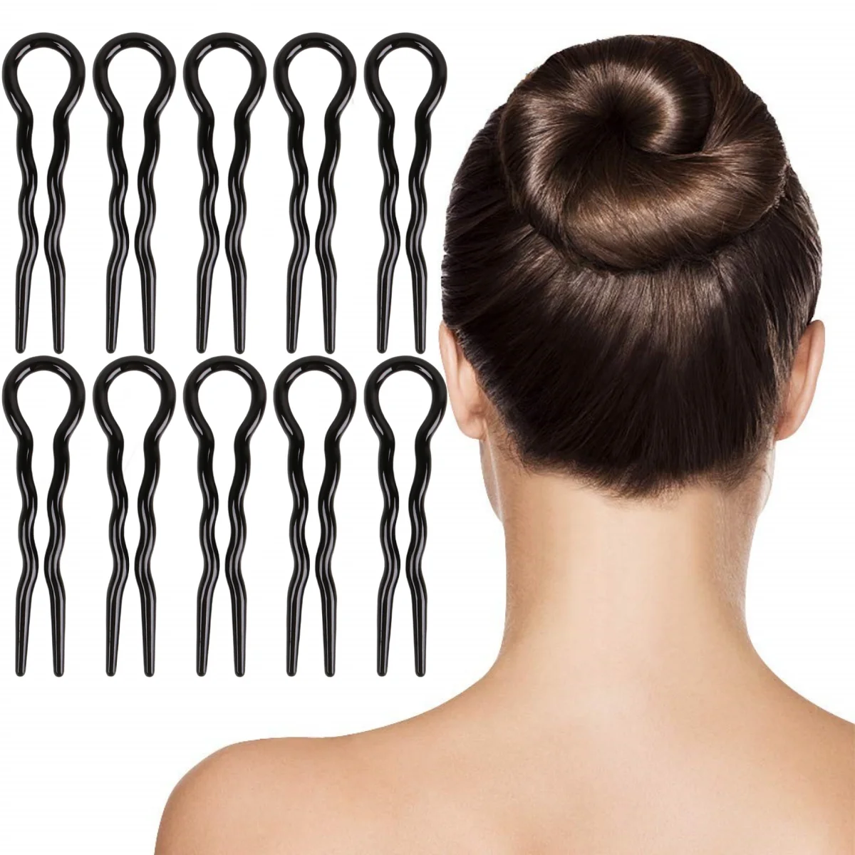 

10Pcs Salon Hair Clip Waved U Shaped Plastic 3.3''Hair Sticks Barrettes Styling Hairstyle Tool Hair Accessories For Women Girls