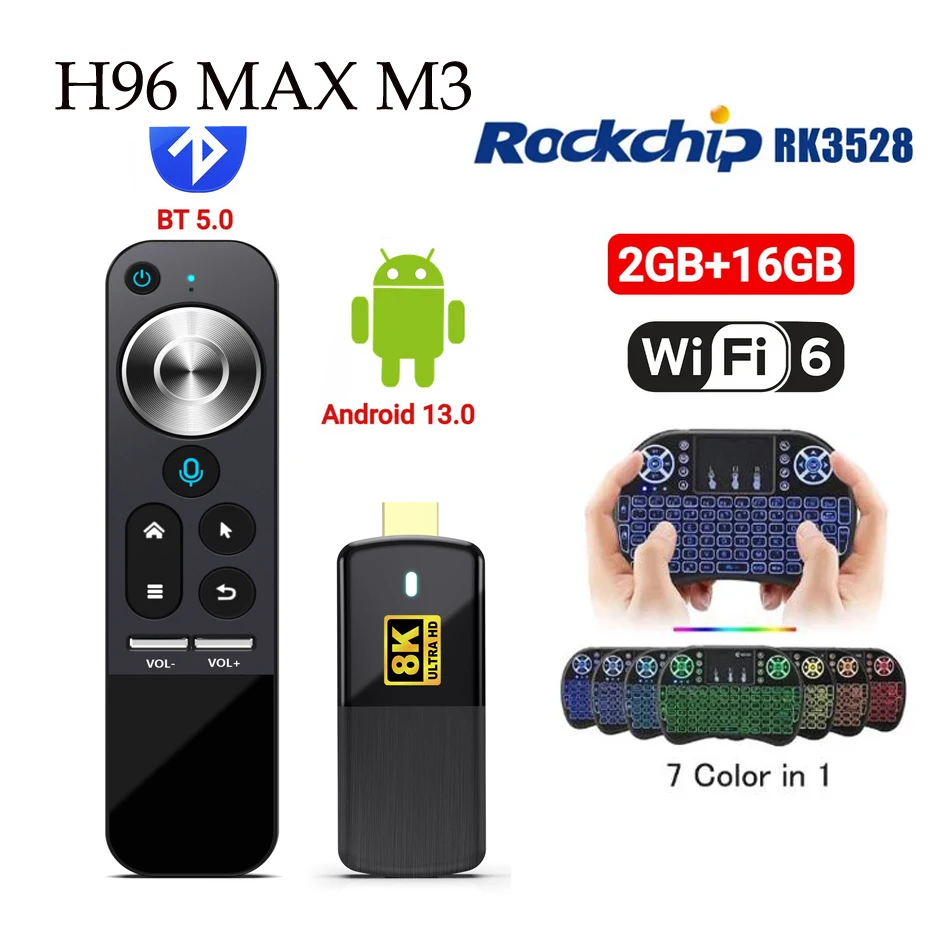 H96 Max M3 Android 13.0 MINI TV Dongle WIFI 6 HD 8K TVStick 2G 16G BT5.0 Media Player vs x96 s500 mecool kd2 kd3 gd1 x96s