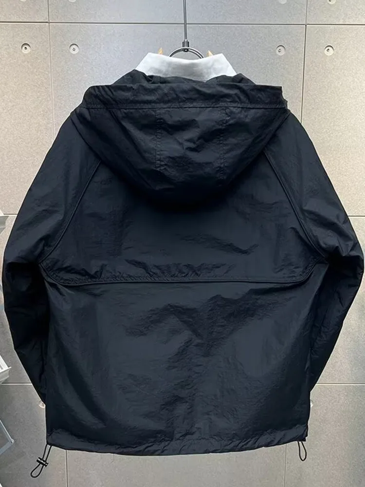Men's Windproof Waterproof Jacket 2026 New Spring Autumn Casual Loose Hooded Workwear Coat Youth Popular Standard Fit Oxford ...