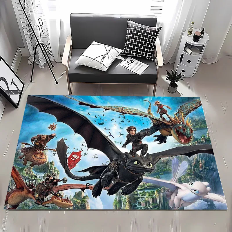 3D How to Train Your Dragon Area Carpet,Living Room and Bedroom Household Items, kid's Room Sofa Mat,Doormat Floor Anti-slip Rug