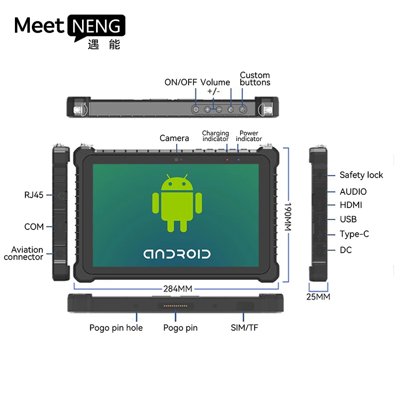 F6-08Z 10 8 بوصة ويندوز كمبيوتر لوحي متين صناعي 12000 Mha Nfc أندرويد تابلت متين I7 Ip67 مقاوم للماء 4g 10 "تابلت متين