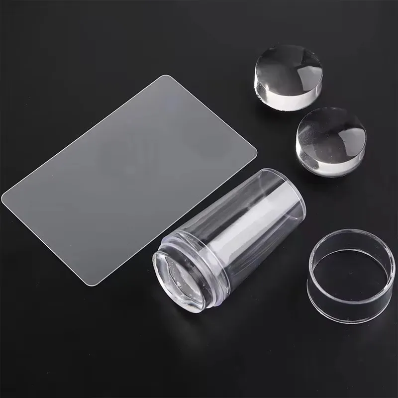 Transparent Nail Stamper with Scraper 2-Piece Set, Silicone Head Stamper for French Nail Printing, Nail Art Stamping Template, Nail Care Products image 4