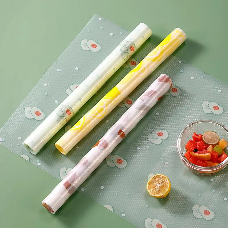 1 Roll EVA Kitchen Cabinet Liners Non Adhesive Waterproof Anti Slip Anti Dust Shelf Drawer Fridge Table Mat For Home Use