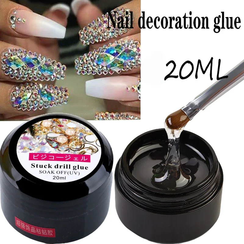 

20ML Super Nail Art Rhinestone Gel Glue UV Adhesive Crystal Gem Diamond Decoration DIY Transparent Glue Nail Tools