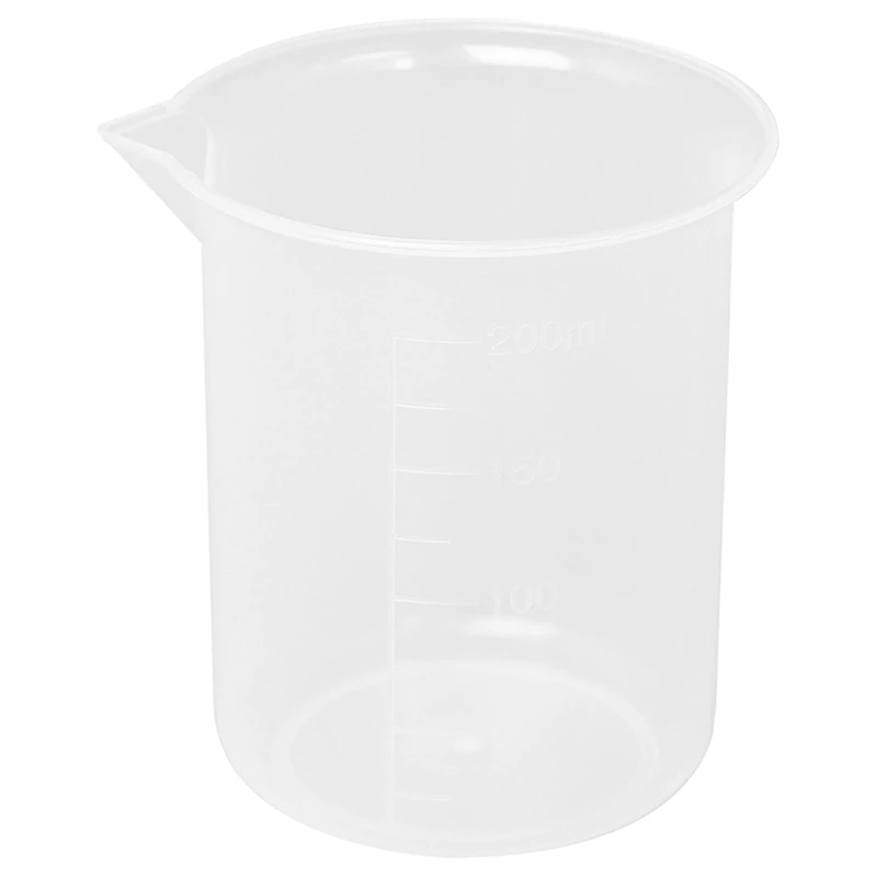 Enjoy New Kitchen Lab Graduated Beaker Clear Plastic Measuring Cup Thicken With Cap Measuring Jug 200Ml 2Pcs