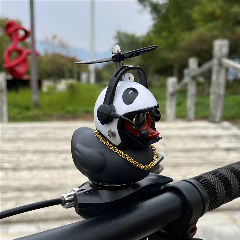 Car Bike Decoration Duck DIY Assemble Parts Yellow Black Propeller Duck Accessories Black White Base Strap Glasses Gold Chain