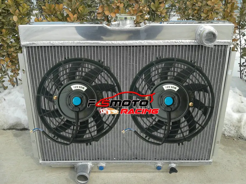 Aluminum Radiator + Fans For Ford Mustang Fairlane Mercury Cougar Big Block V8 1967-1970 1968 1969 AT