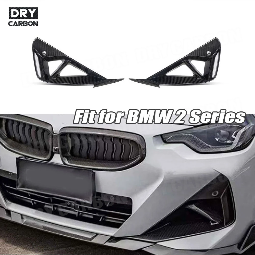 

Dry Carbon Fiber Front Bumper Air Intake Vent Canards Splitter For BMW 2 Series G42 Coupe M240 M-sport 2022+ Body Kits