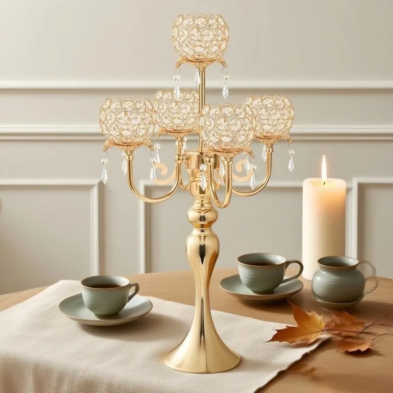 New wedding candlelight dinner candlestick props, European creative light luxury home decoration, wedding romantic table