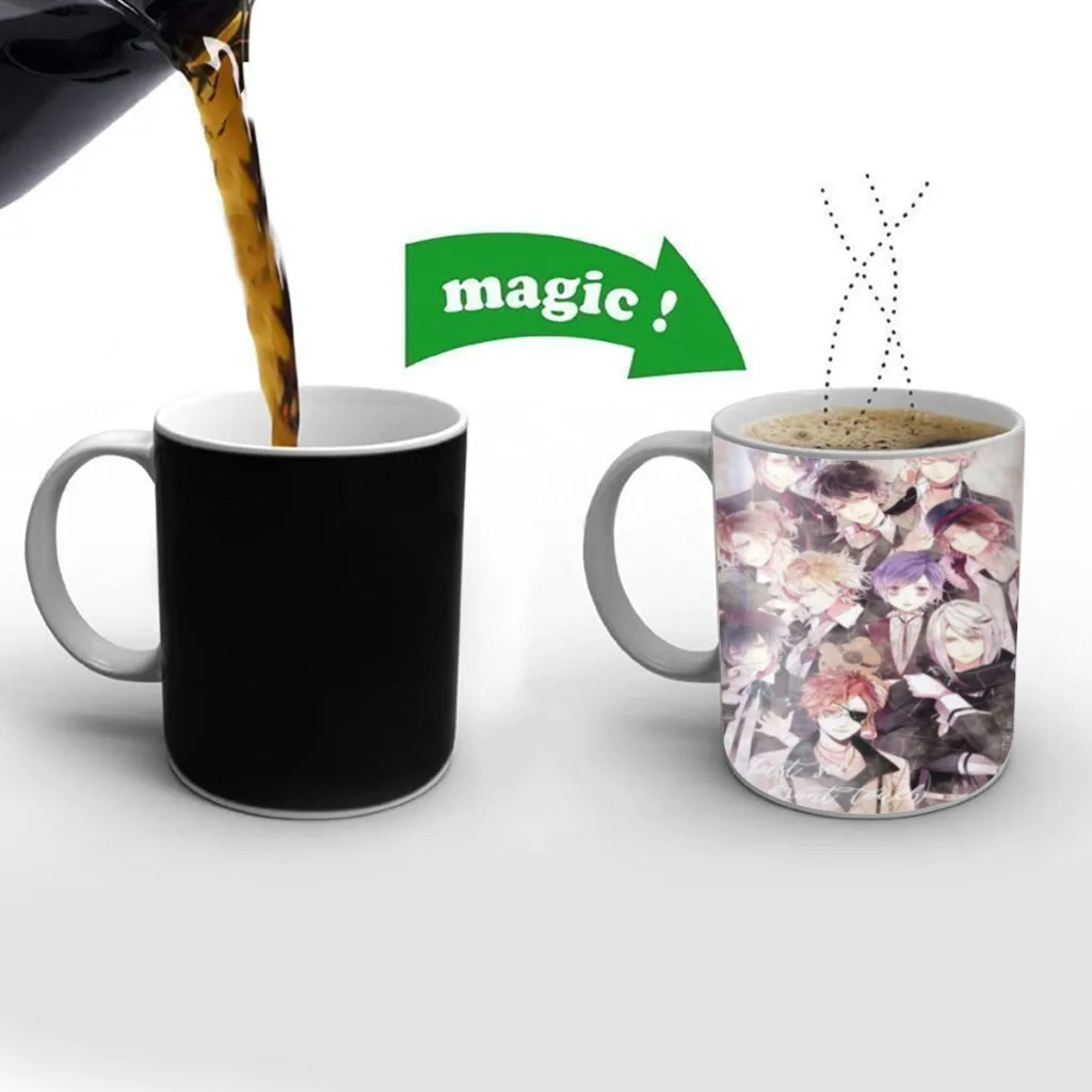 

Anime D-Diabolik Lovers Movie New Creative Color Changing Mug Ceramic Coffee Milk Tea Cup Gifts Free shipping