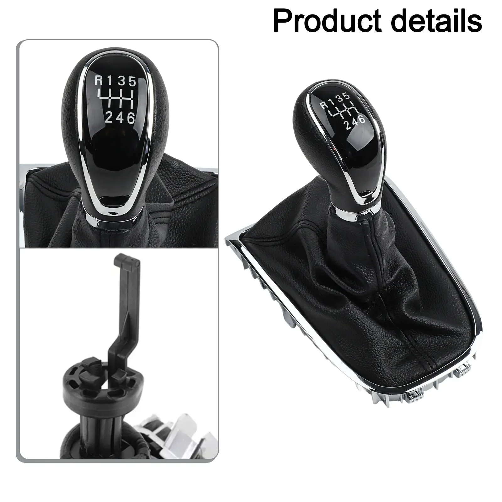 

Driving Comfort Enhancement Gear Shift Knob Stylish Interior Accessory ABS And PU Leather Material For Easy Installation