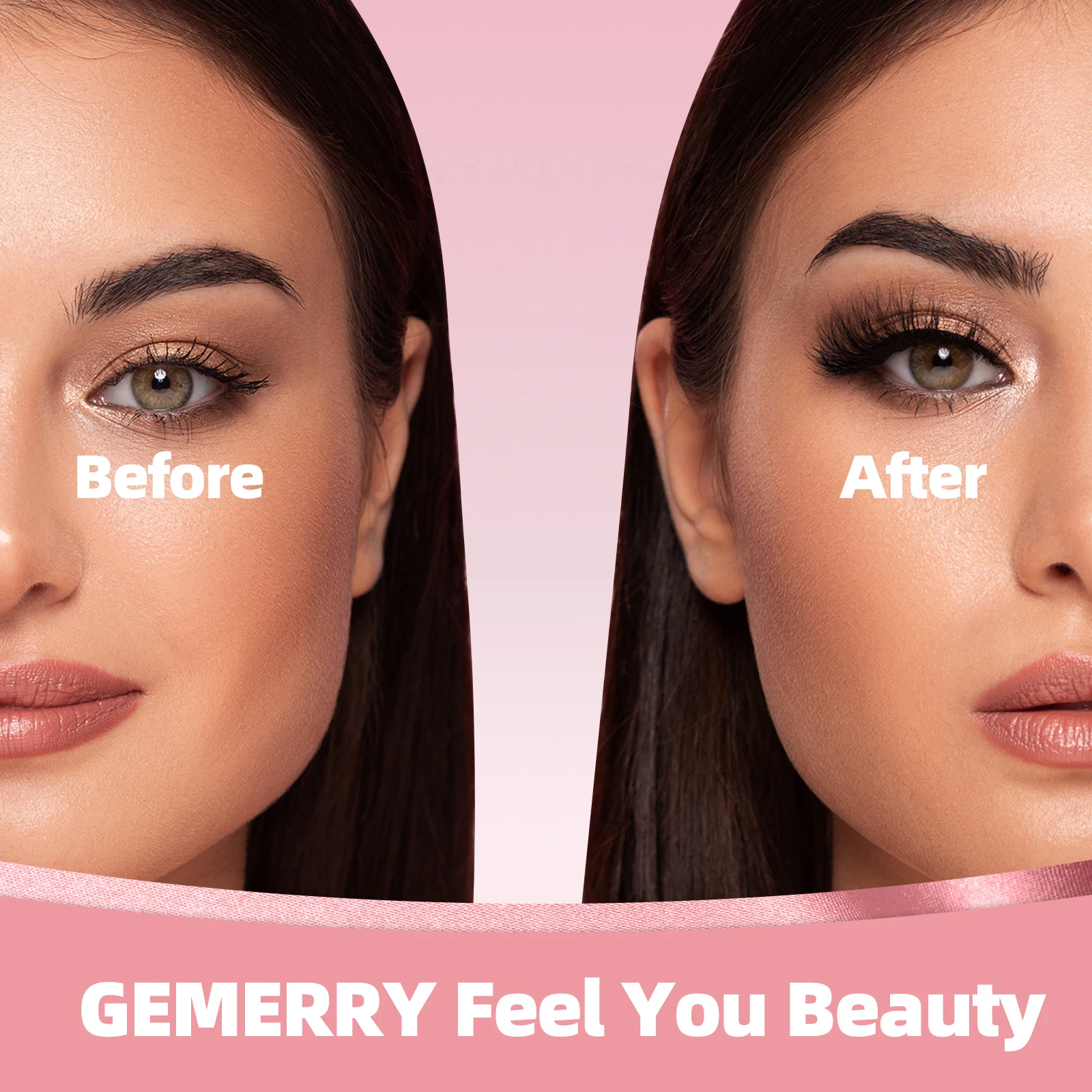 Gemerry pleine bande cils colle Kit cils oeil de chat 10 paires 3D Faux vison réutilisable doux moelleux cils Nature cils Extens