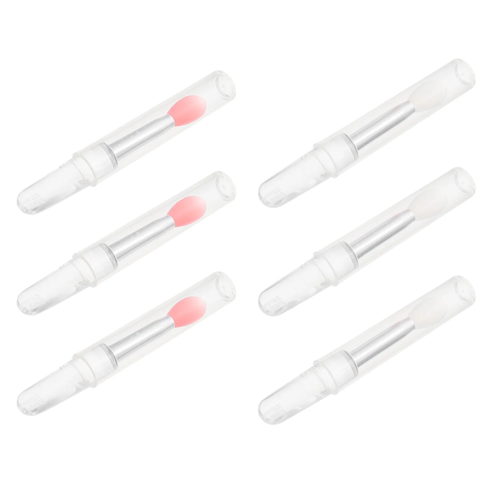 Aplicadores de maquillaje de pincel de labios de silicona, cabezales ultrasuaves, herramienta ligera para lápiz labial, máscara labial, sombra de ojos, 6 uds.