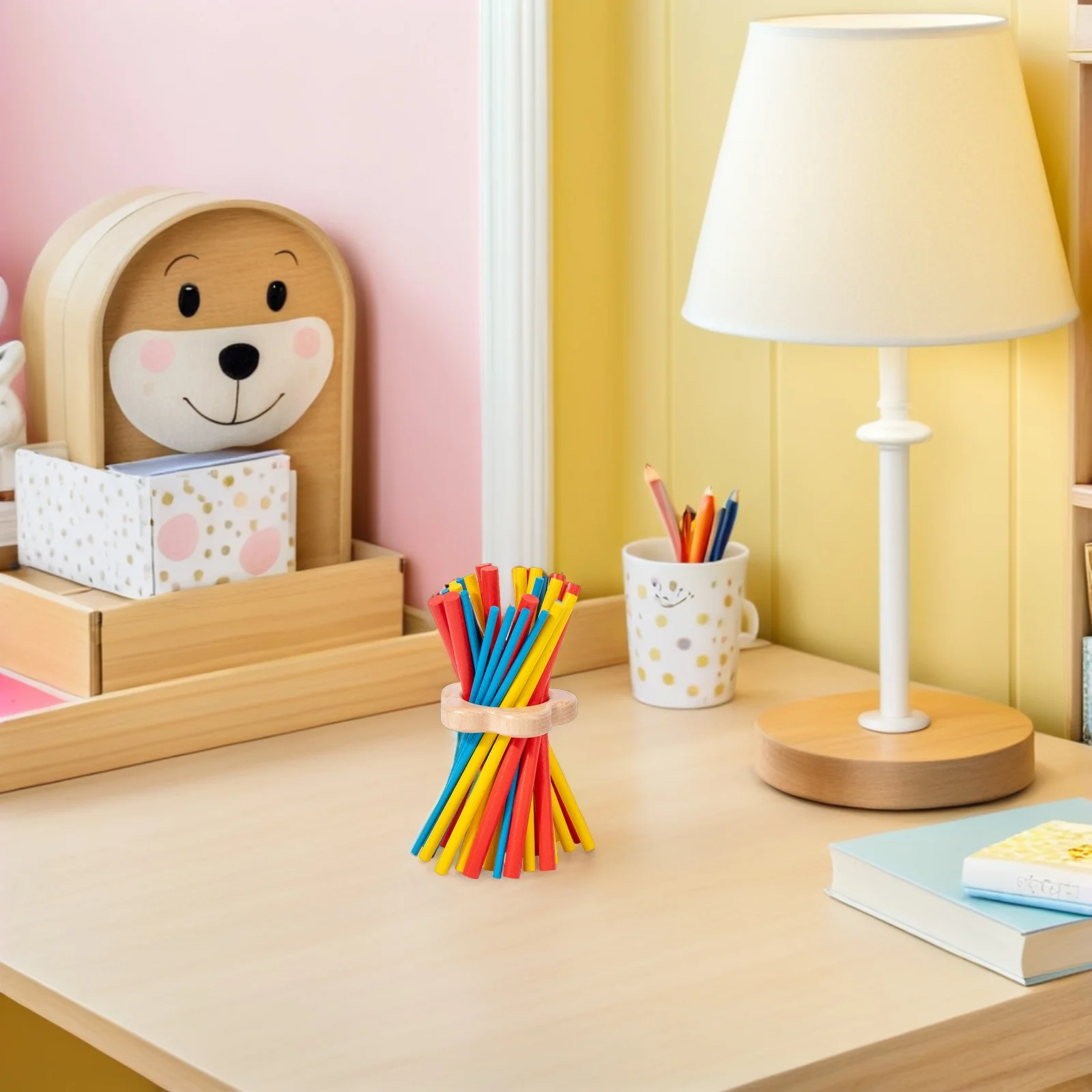 Juego de palos de equilibrio de madera Montessori para niños, juego de mesa familiar interactivo que mejora la coordinación mano-ojo, 1 Juego