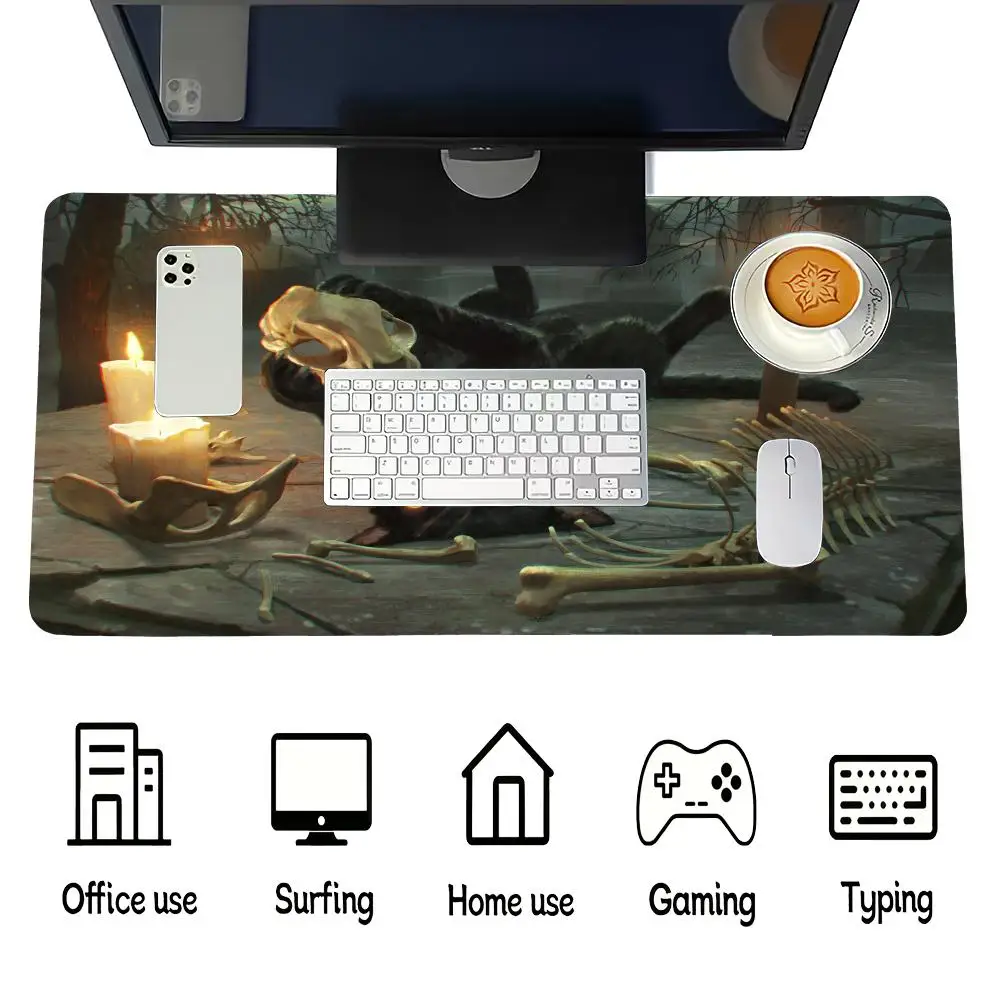 Cat Candle XXL Gaming Padss Thickened Expansion Mouse Pad Rubber Anti slip Computer Laptop Desktop Pads Keyboard PC Accessories