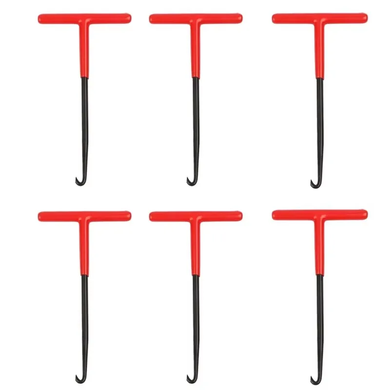 1-6pc Exhaust Spring Puller Tool Motorcycle Exhaust Spring Hooks T Handle Spring Hooks Wrench Spring Puller Removal Tools
