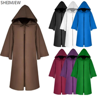 Renaissance Witch Death Cloak Halloween Role Play Hooded Robe Costume Monk Medieval Priest Cloak Coat Stage Performance Cape