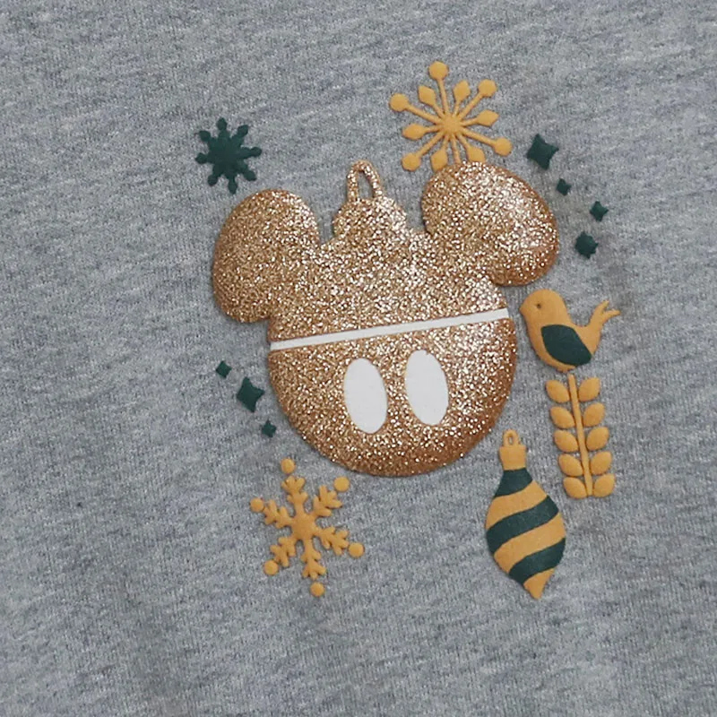 Disney Festival of Holiday Unisex Sweatshirt Fleece Patchwork Women Casual Loose Pullover Tops Mickey O Neck Jumper Oversized